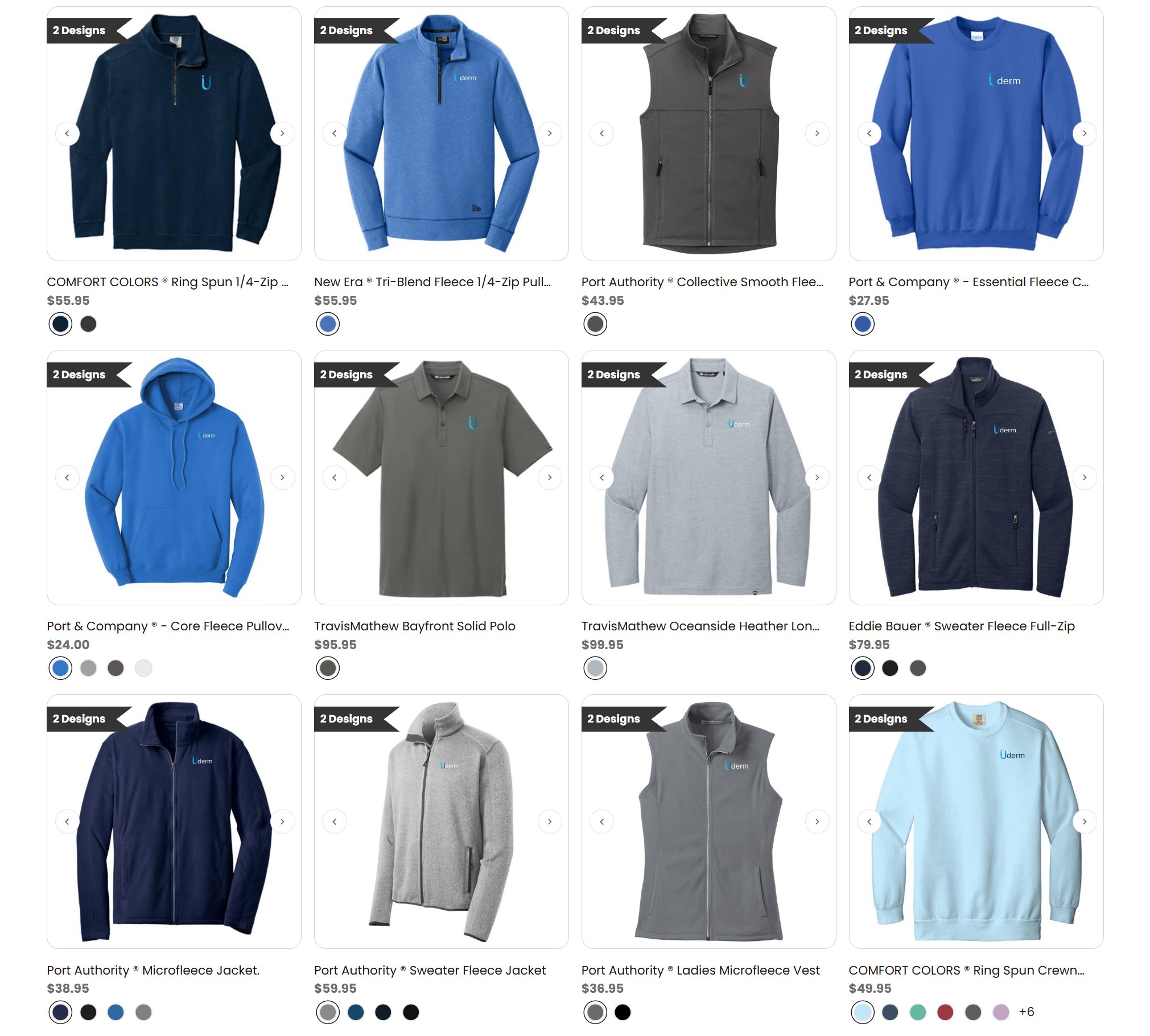 Uderm Dermatology branded apparel store